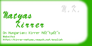 matyas kirrer business card